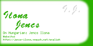 ilona jencs business card